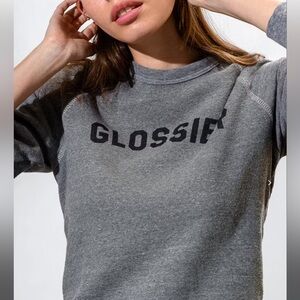 Glossier Classic Gray Logo Crew Sweatshirt XL